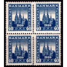 Genforeningsmærker - Fireblok - Postfrisk.